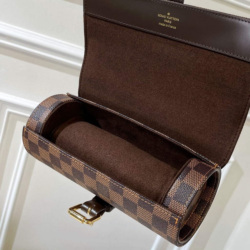 Louis Vuitton 3 Watch Case Damier Graphite Canvas N41137 Cofee | louis vuitton 3 watch case m47530 monogram canvas 04