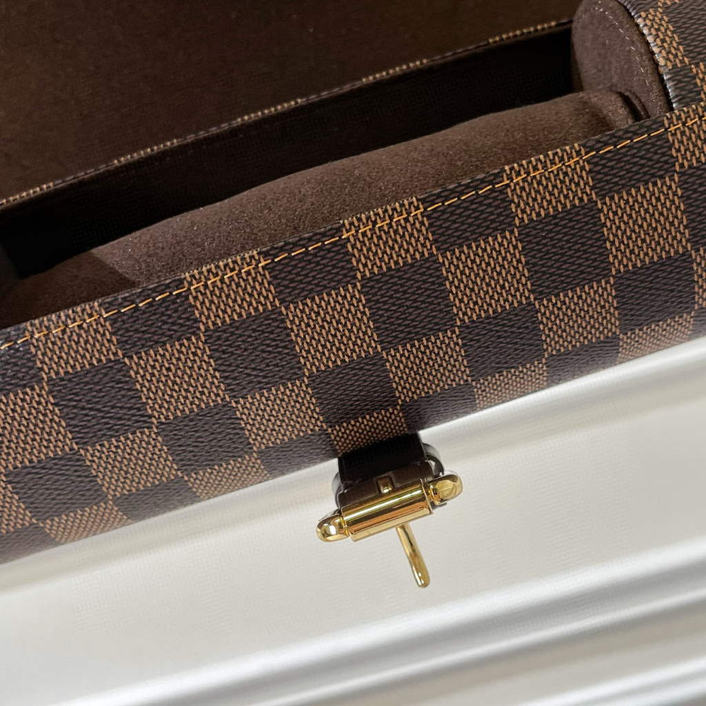 Louis Vuitton 3 Watch Case Damier Graphite Canvas N41137 Cofee | louis vuitton 3 watch case m47530 monogram canvas 09