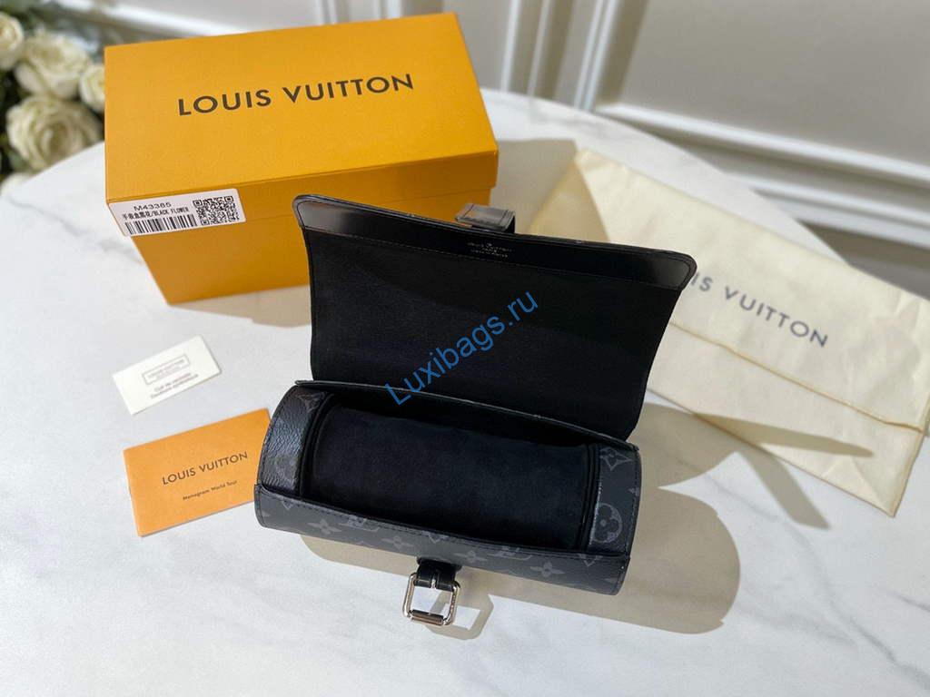 Louis Vuitton 3 Watch Case Monogram Eclipse Canvas M43385 | louis vuitton 3 watch case m47530 monogram canvas 31