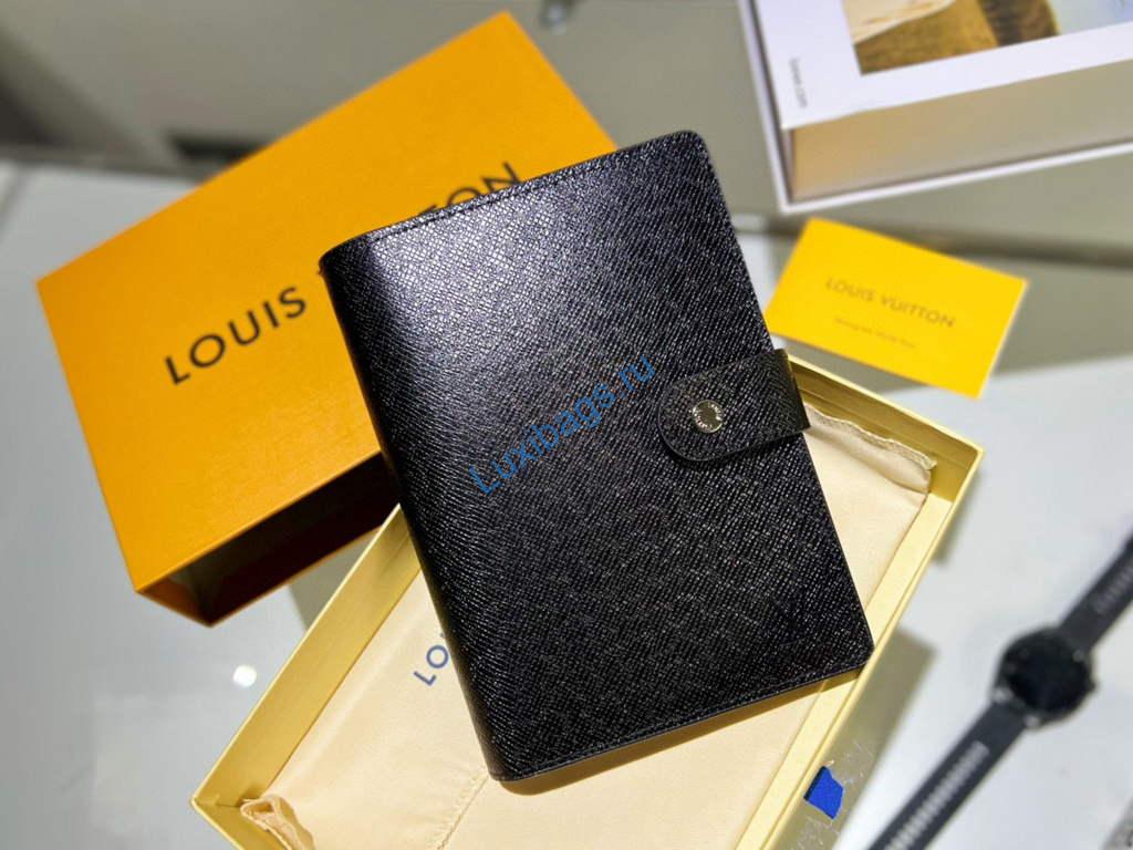 Louis Vuitton R20222 Medium Ring Agenda Cover Black