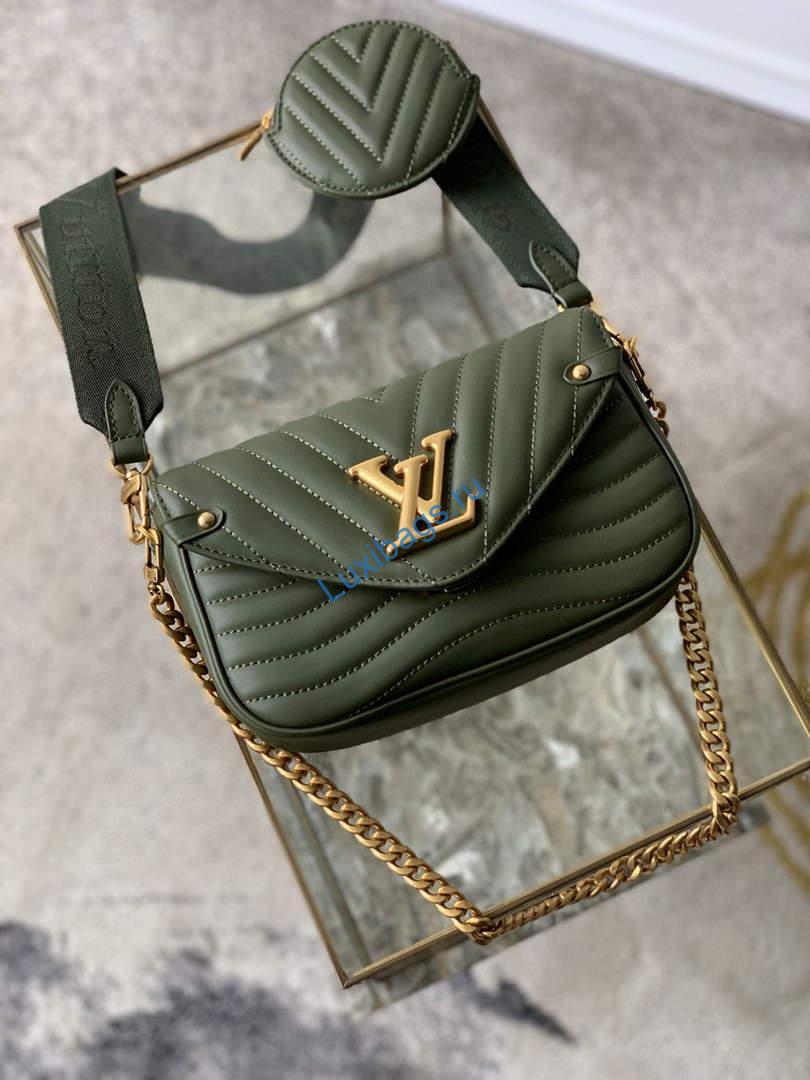 LV M56471 Louis Vuitton New Wave Multi-Pochette Leather M56461 Green | lv m56461 louis vuitton new wave multi pochette leather black 012