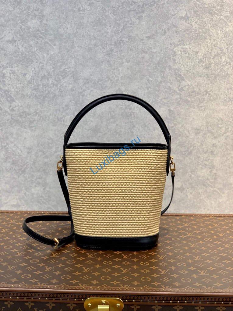 LV M59961 Louis Vuitton Petit Bucket Bag Black | lv m59961 louis vuitton petit bucket bag black 003
