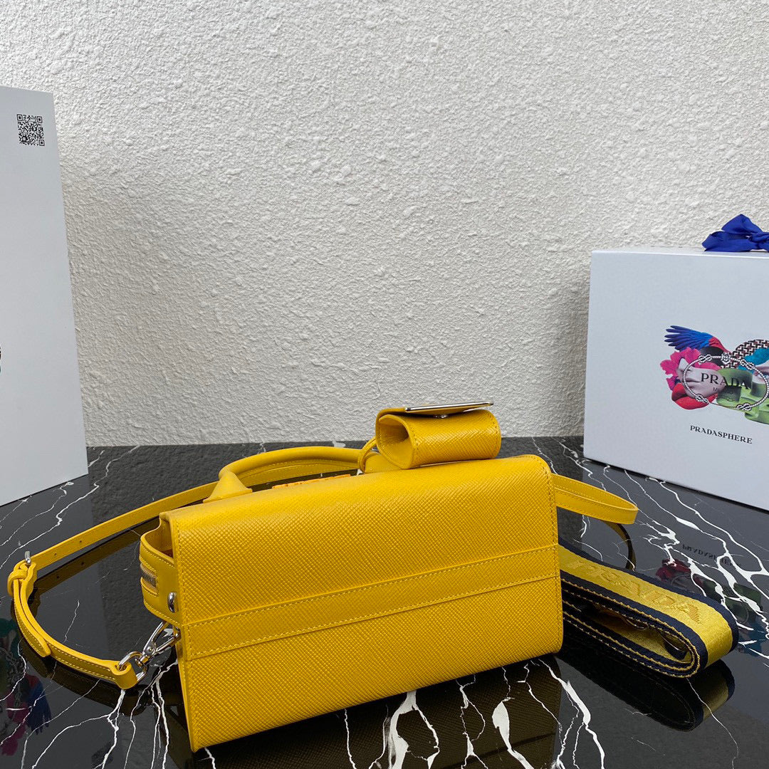 Prada 1BA269 Saffiano Leather Prada Monochrome Bag Yellow | prada 1ba269 saffiano leather prada monochrome bag 04
