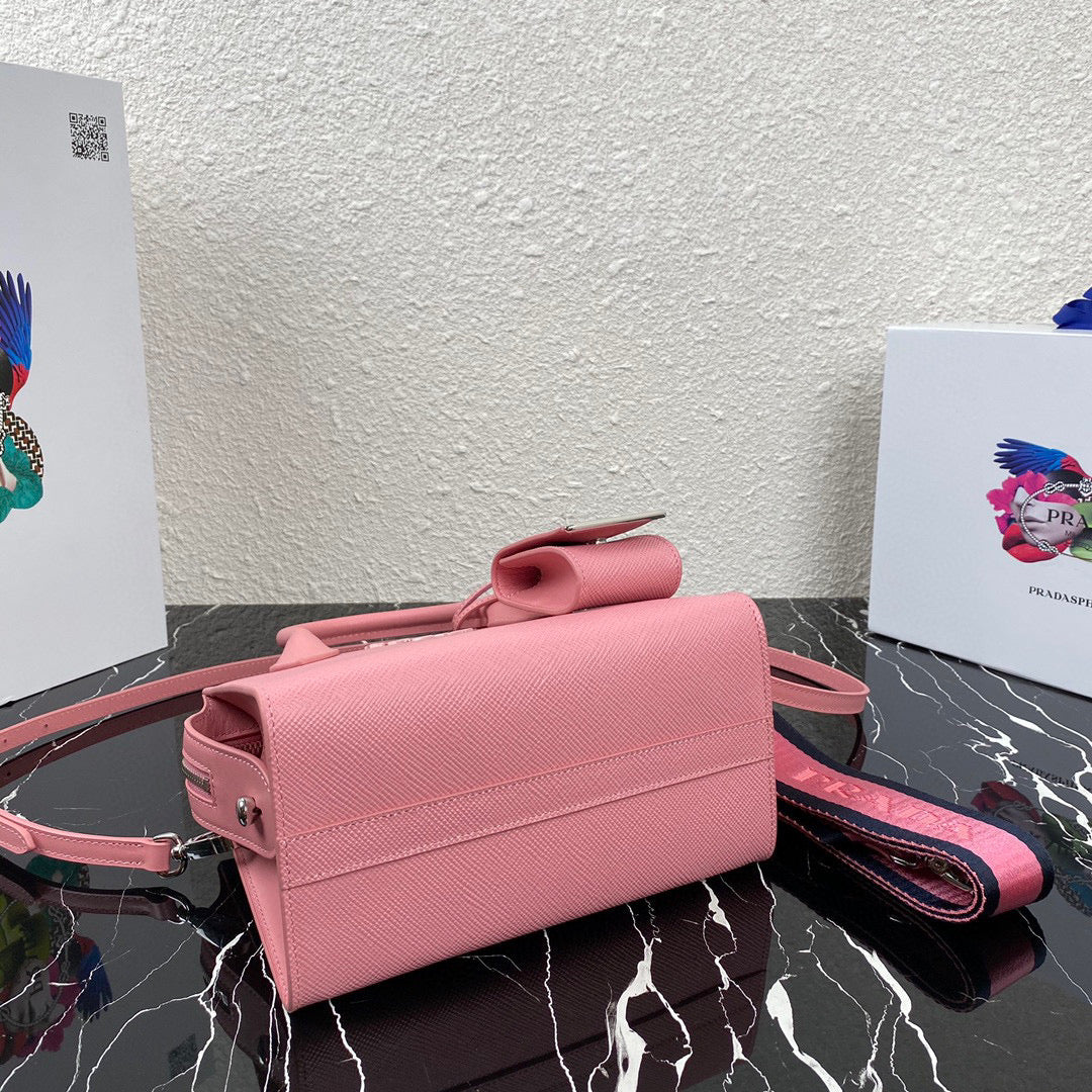 Prada 1BA269 Saffiano Leather Prada Monochrome Bag Pink | prada 1ba269 saffiano leather prada monochrome bag 23