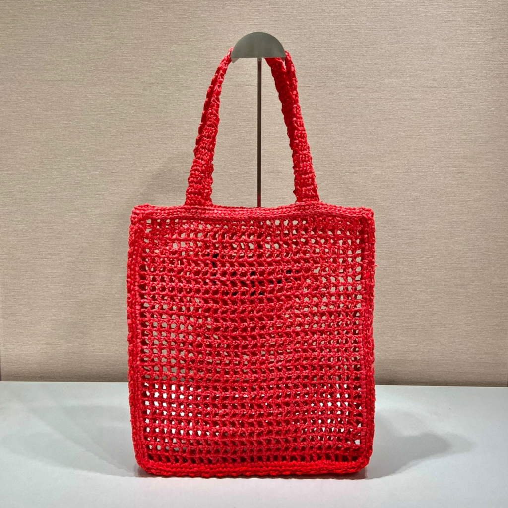 Prada 1BG393 Raffia tote bag Red | prada 1bg393 raffia tote bag 03