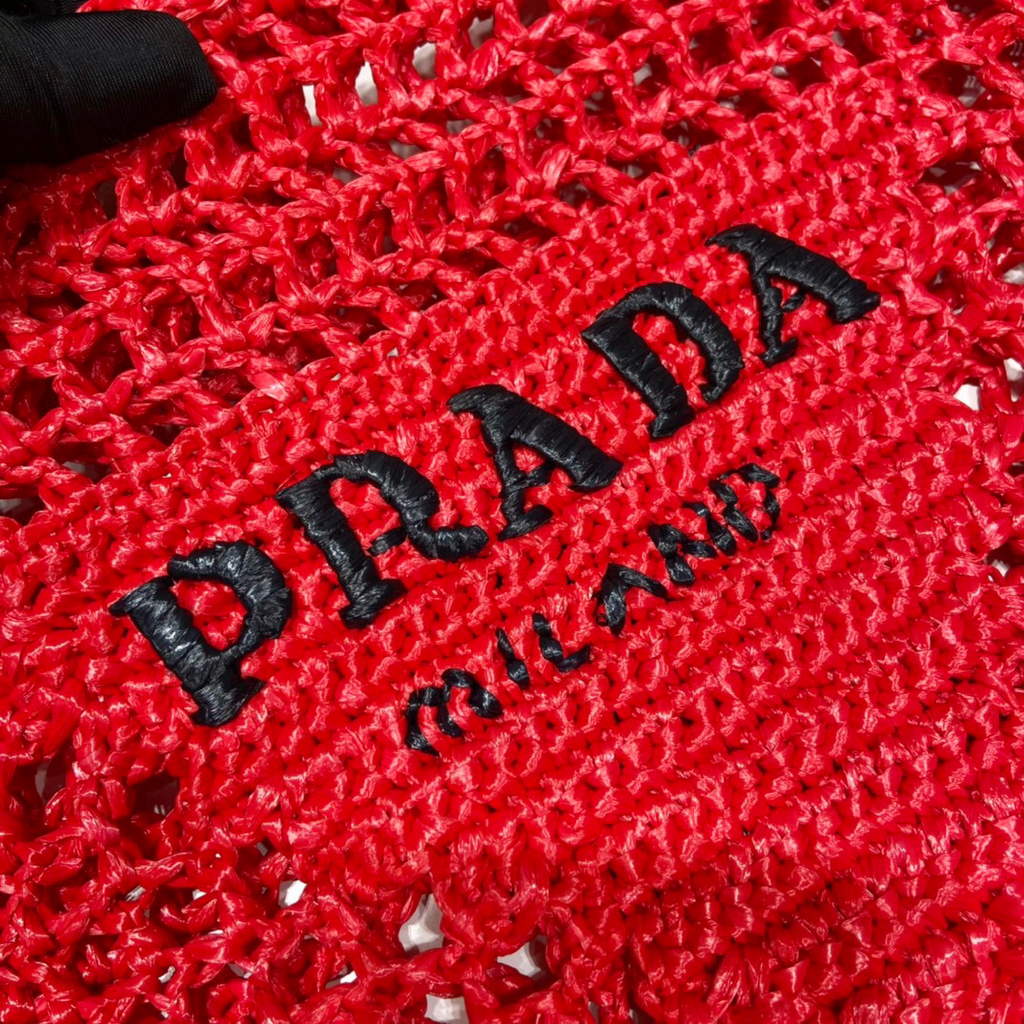 Prada 1BG393 Raffia tote bag Red | prada 1bg393 raffia tote bag 05