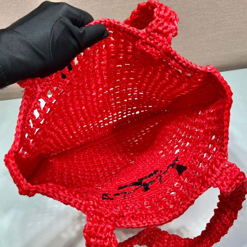 Prada 1BG393 Raffia tote bag Red | prada 1bg393 raffia tote bag 07