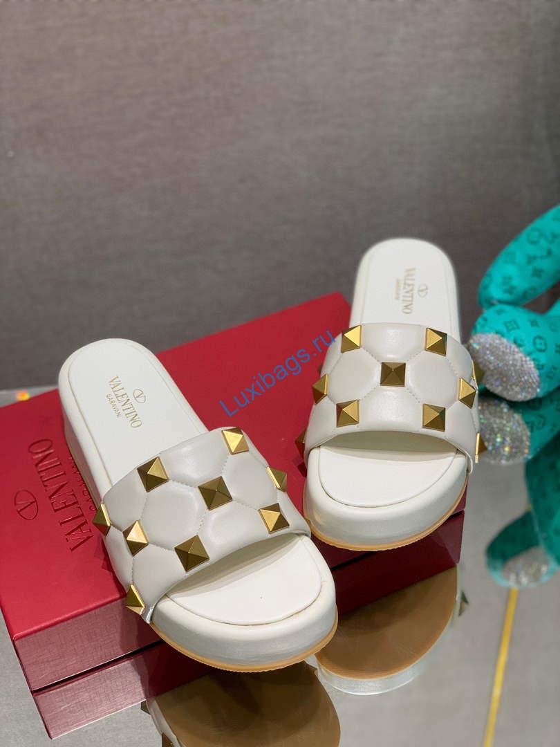 Valentino Stud Flatform Slide Sandal in Quilted Nappa V78106 | valentino stud flatform slide sandal in quilted nappa v7810 57