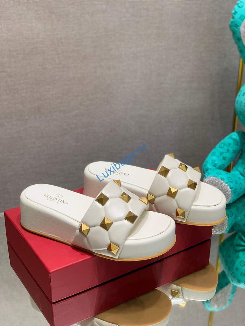 Valentino Stud Flatform Slide Sandal in Quilted Nappa V78106 | valentino stud flatform slide sandal in quilted nappa v7810 58