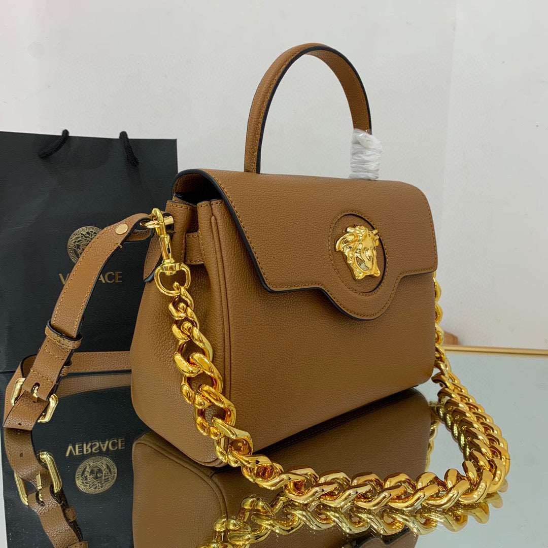 Versace DBFI039 La Medusa Medium Handbag 1039 Tan | versace dbfi039 la medusa medium handbag 1039 68