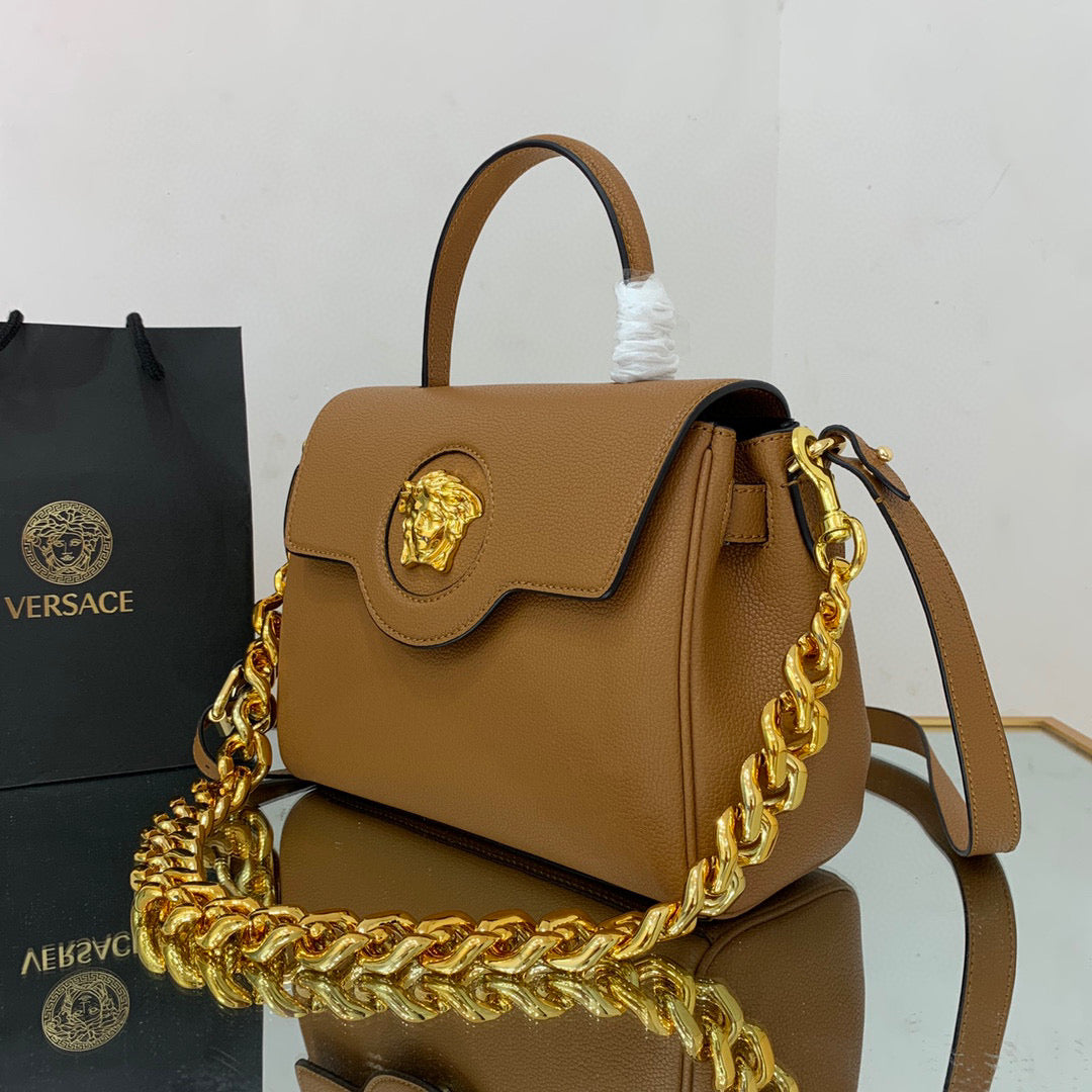 Versace DBFI039 La Medusa Medium Handbag 1039 Tan | versace dbfi039 la medusa medium handbag 1039 69