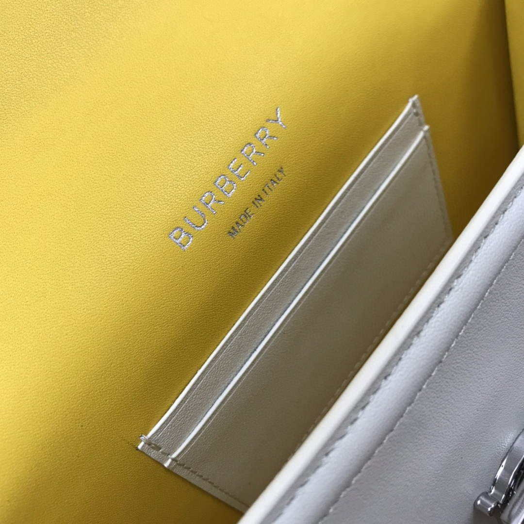 Burberry 80522321 Medium Leather TB Bag White Silvery | burberry 80522321 medium leather tb bag white silvery 0009