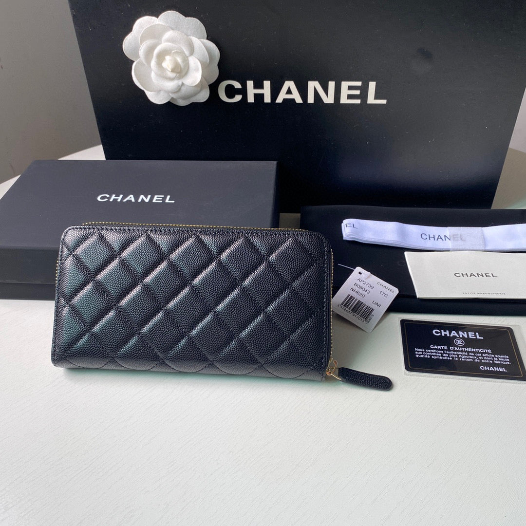 Chanel Flap Wallet Grained shiny calfskin AP2739 Black | chanel ap2739 flap wallet grained shiny calfskin black 02