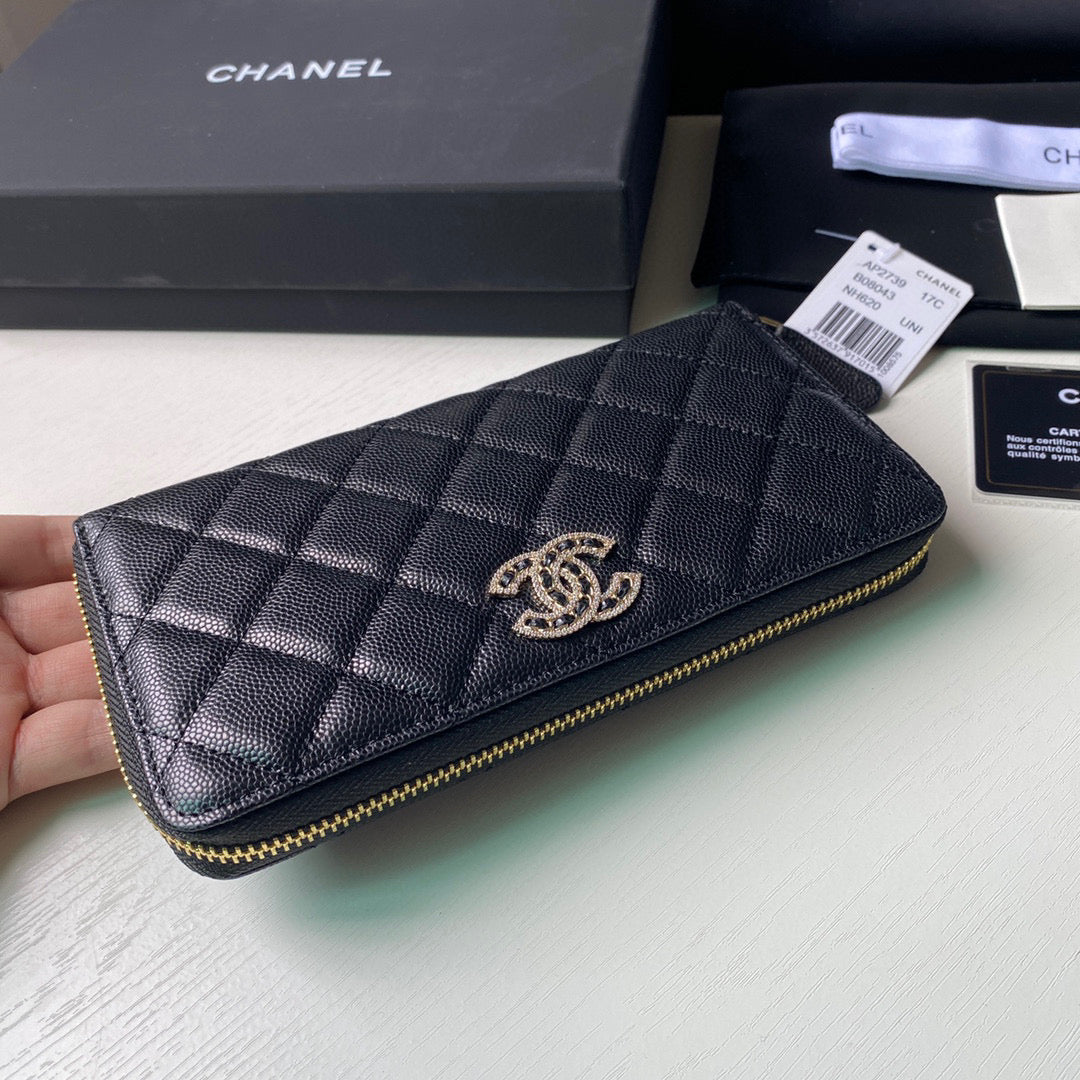 Chanel Flap Wallet Grained shiny calfskin AP2739 Black | chanel ap2739 flap wallet grained shiny calfskin black 04