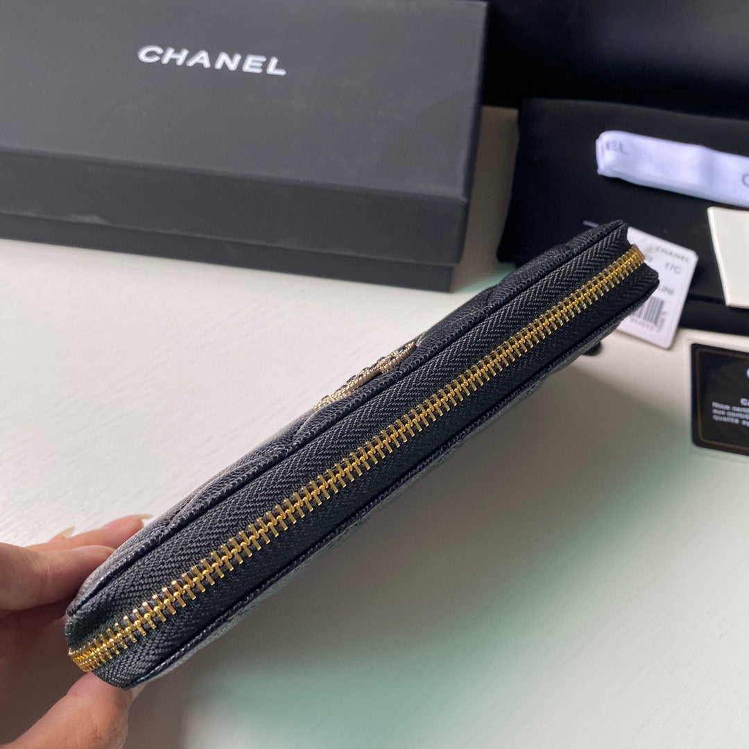 Chanel Flap Wallet Grained shiny calfskin AP2739 Black | chanel ap2739 flap wallet grained shiny calfskin black 05