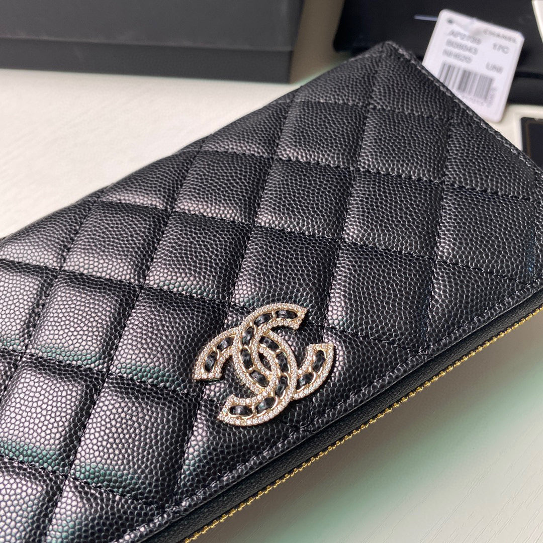Chanel Flap Wallet Grained shiny calfskin AP2739 Black | chanel ap2739 flap wallet grained shiny calfskin black 06