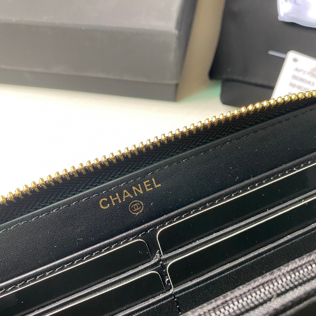 Chanel Flap Wallet Grained shiny calfskin AP2739 Black | chanel ap2739 flap wallet grained shiny calfskin black 09