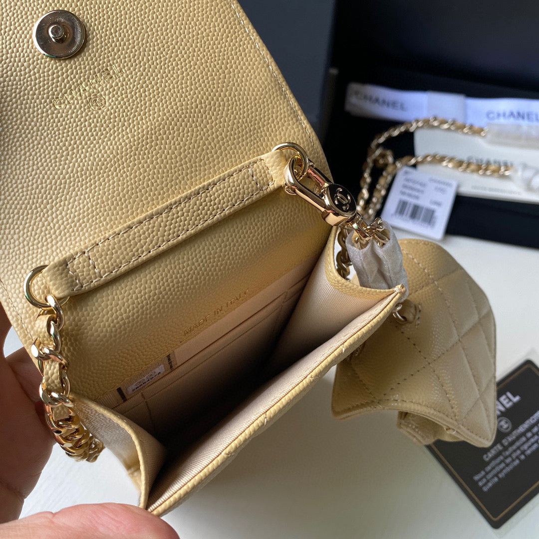 Chanel Phone Airpods Pro Case with Chain Grained Shiny AP2742 Apricot | chanel ap2742 phone airpods pro case with chain grained shiny apricot 08