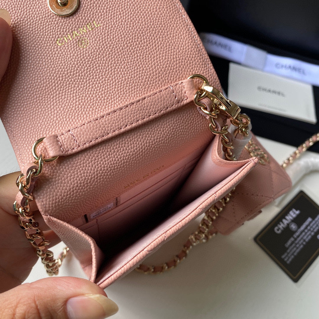 Chanel Phone Airpods Pro Case with Chain Grained Shiny Pink AP2742 | chanel ap2742 phone airpods pro case with chain grained shiny pink 08