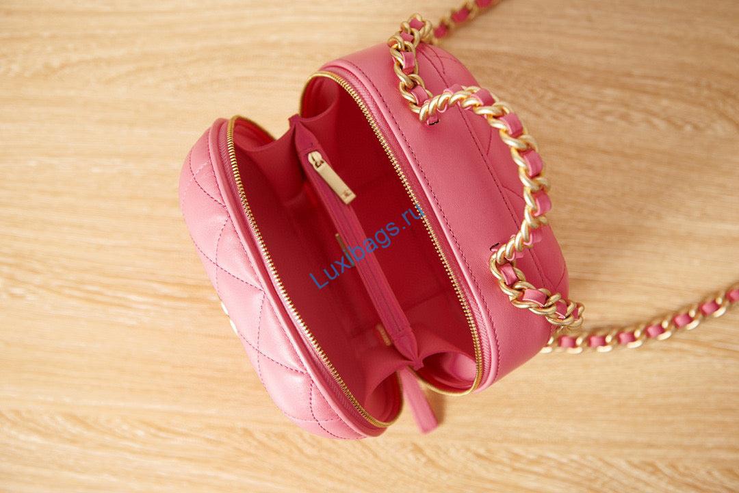 Chanel Small Vanity Case Lambskin gold-tone metal AS3066 pink | chanel as3066 small vanity case lambskin gold tone metal pink 07