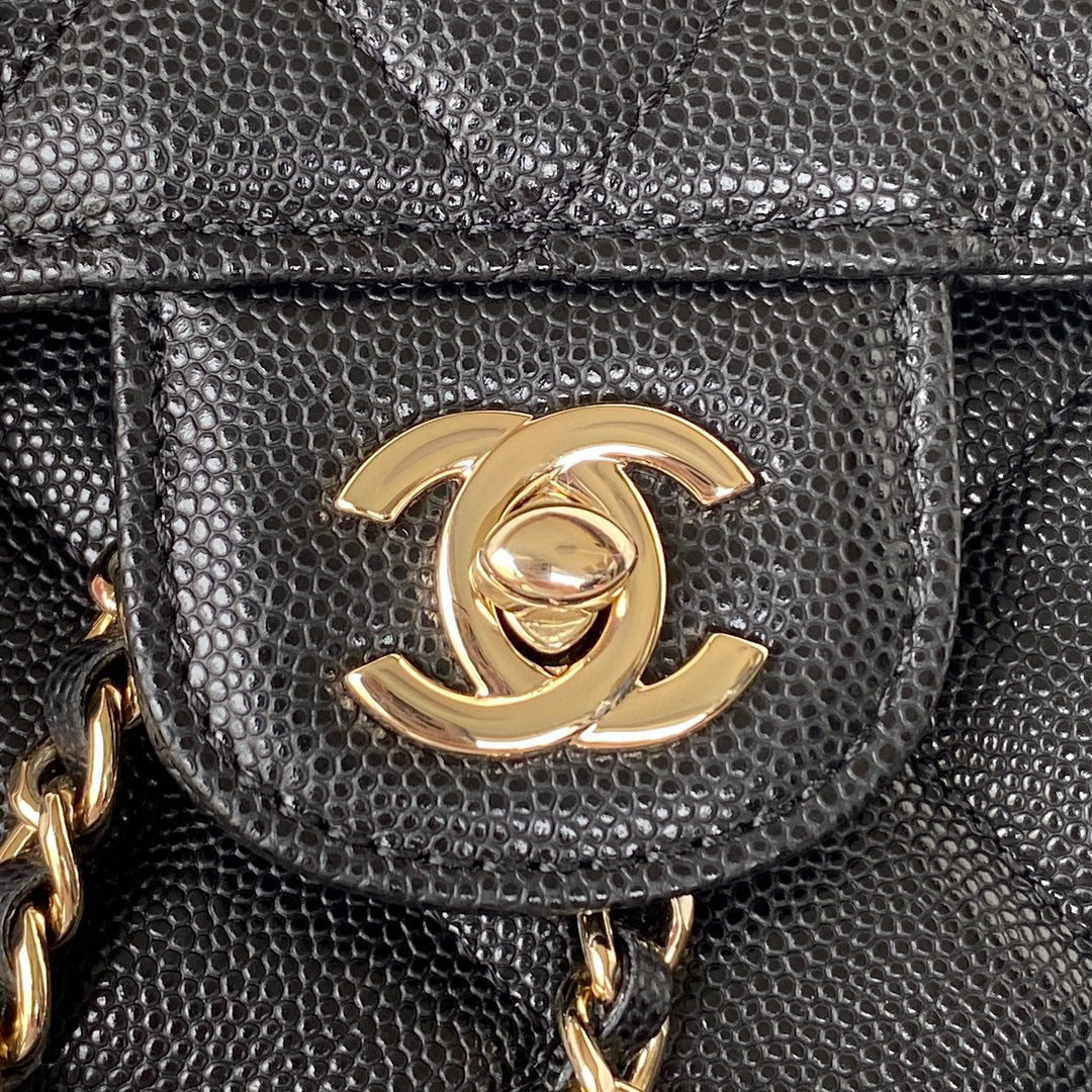 Chanel Backpack Calfskin AS3200 Black Gold | chanel as3200 backpack calfskin black gold 03