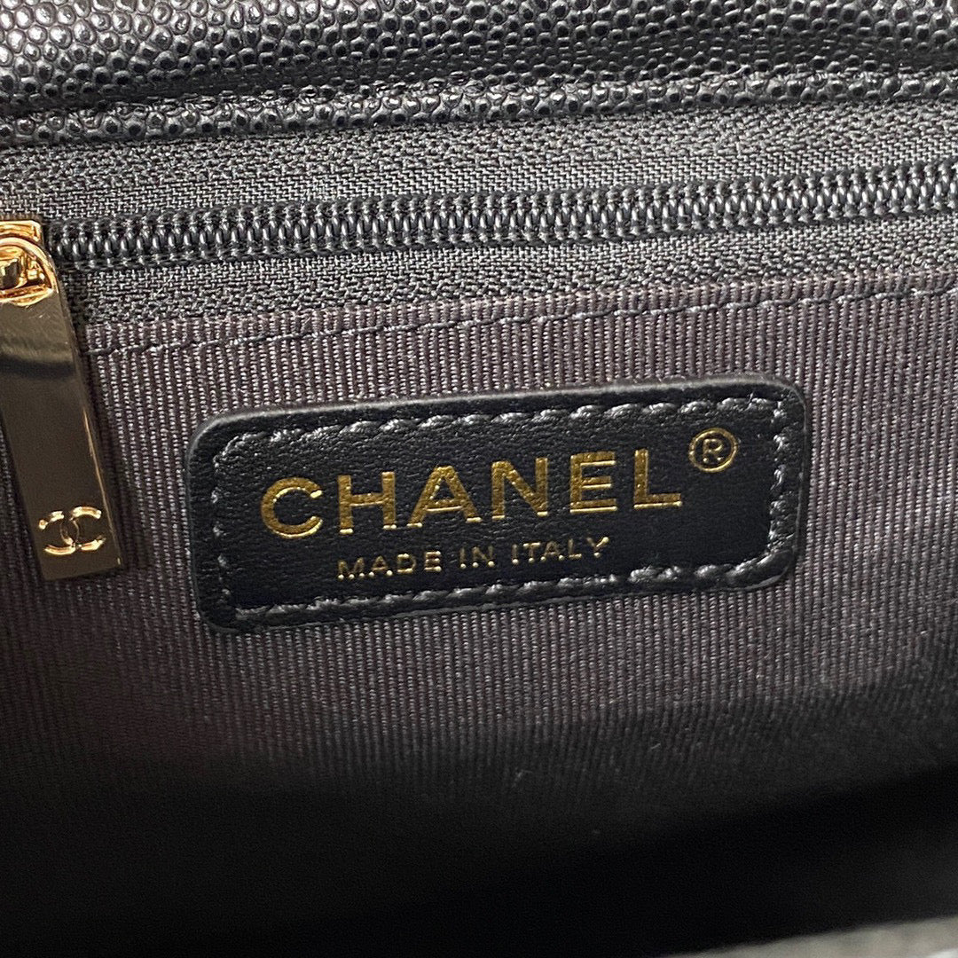 Chanel Backpack Calfskin AS3200 Black Gold | chanel as3200 backpack calfskin black gold 08