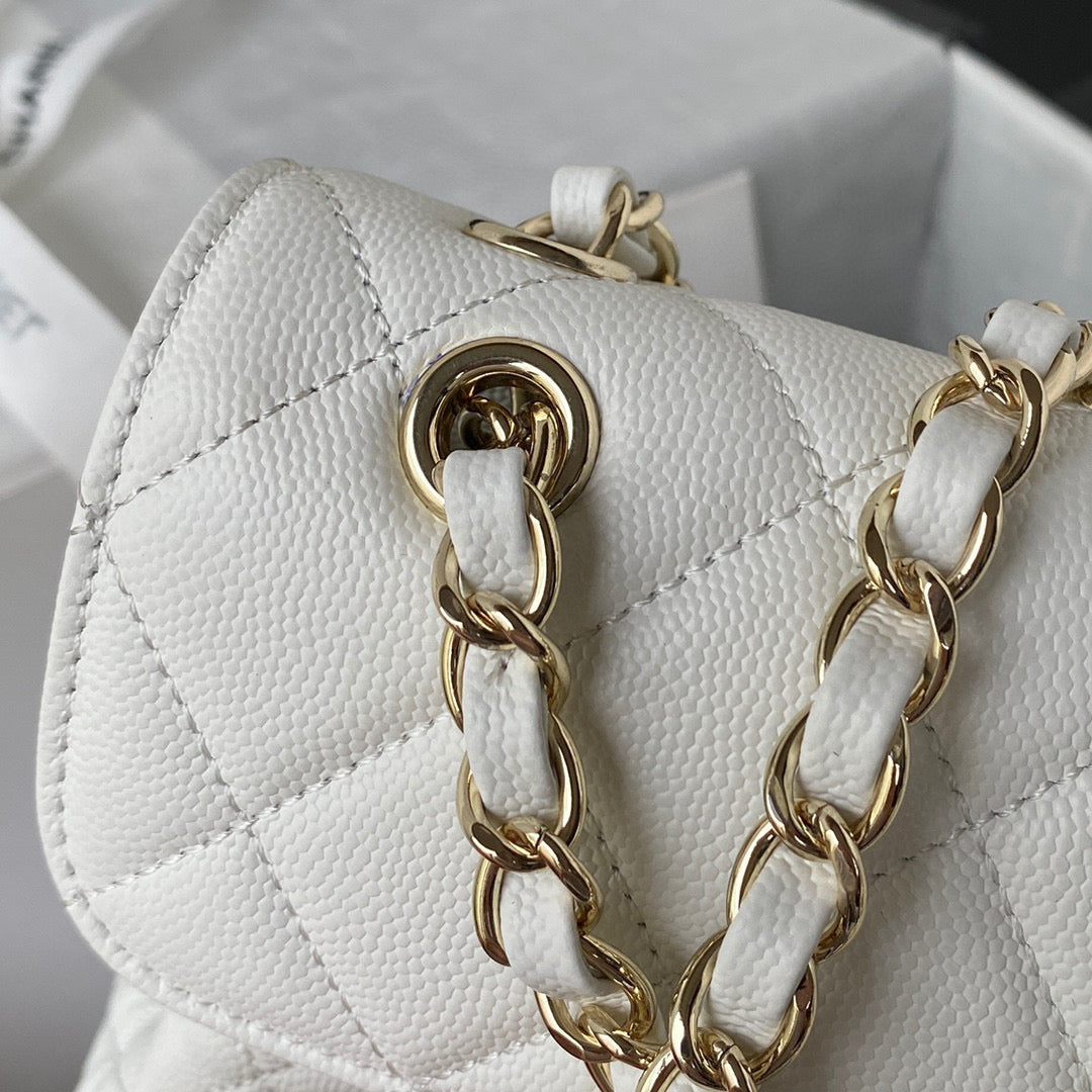 Chanel Backpack AS3200 Calfskin White Gold | chanel as3200 backpack calfskin white gold 04