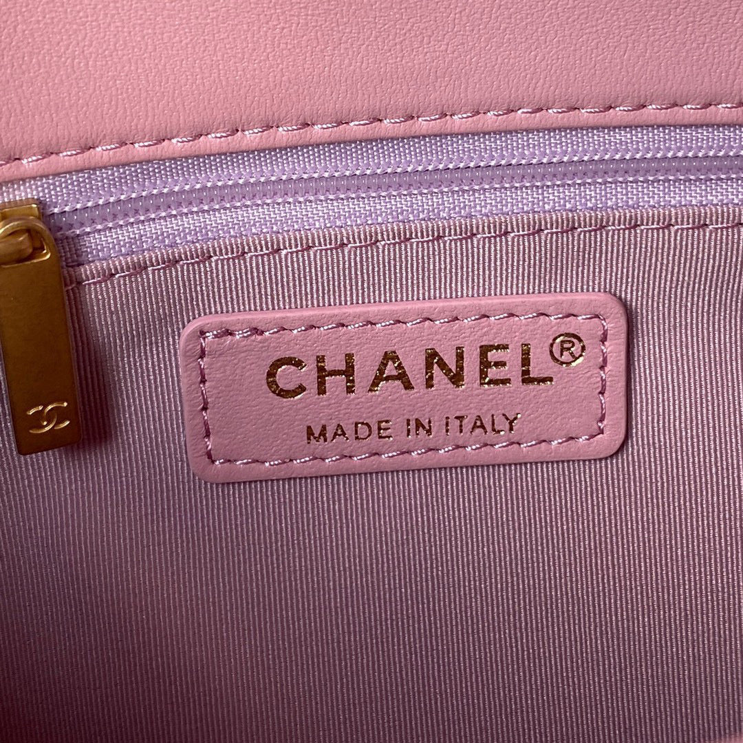 Chanel Small Flap Bag Lambskin Gold-Tone Metal AS3206 Pink | chanel as3206 small flap bag lambskin gold tone metal 17
