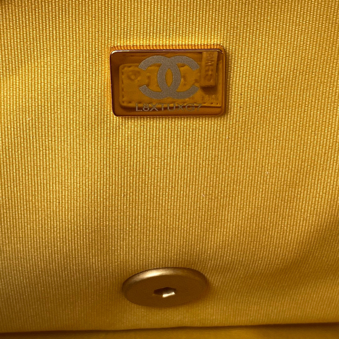Chanel Small Flap Bag Lambskin Gold-Tone Metal AS3206 Yellow | chanel as3206 small flap bag lambskin gold tone metal 46
