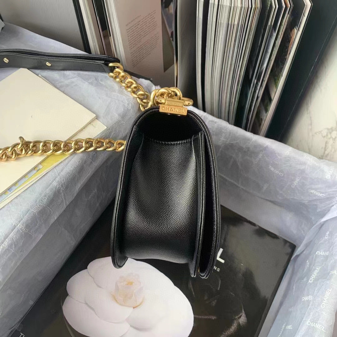 Chanel Small BOY CHANEL Messenger Bag AS3350 Lambskin Black | chanel as3350 small boy chanel messenger bag lambskin black 04
