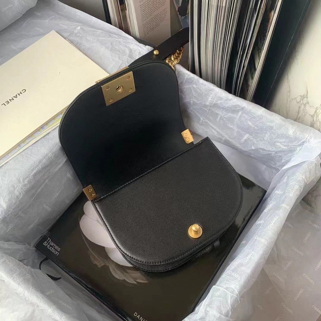 Chanel Small BOY CHANEL Messenger Bag AS3350 Lambskin Black | chanel as3350 small boy chanel messenger bag lambskin black 06