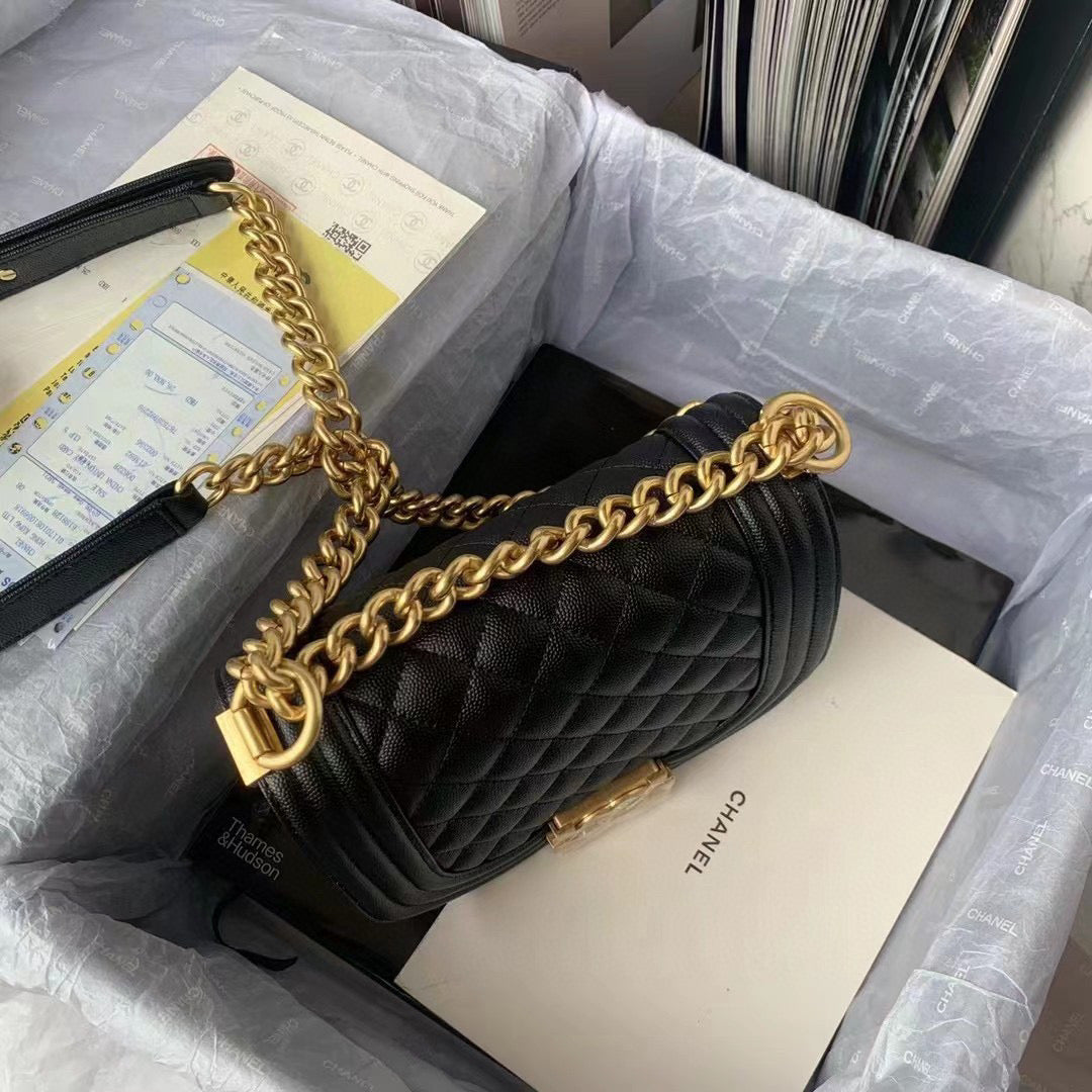 Chanel Small BOY CHANEL Messenger Bag AS3350 Lambskin Black | chanel as3350 small boy chanel messenger bag lambskin black 09