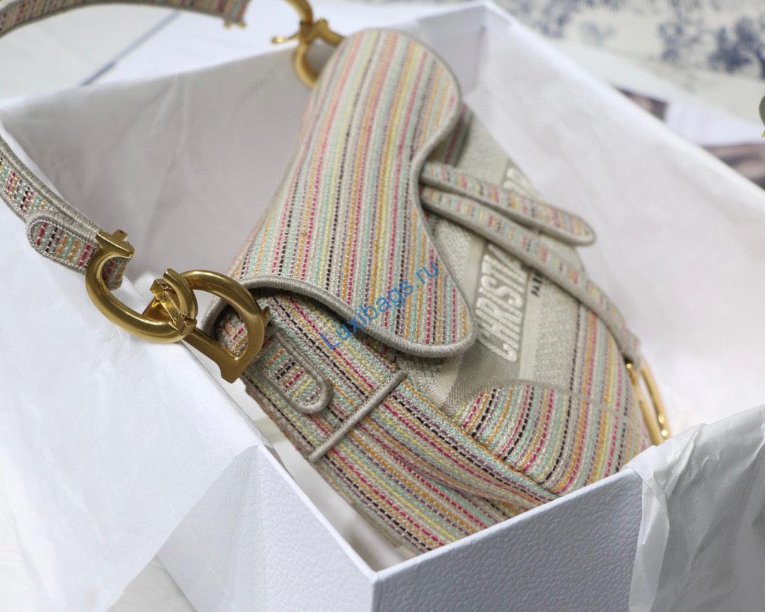 Dio Saddle Bag M0446 Beige Toile de Jouy Embroidery | dio m0446 saddle bag beige toile de jouy embroidery 04