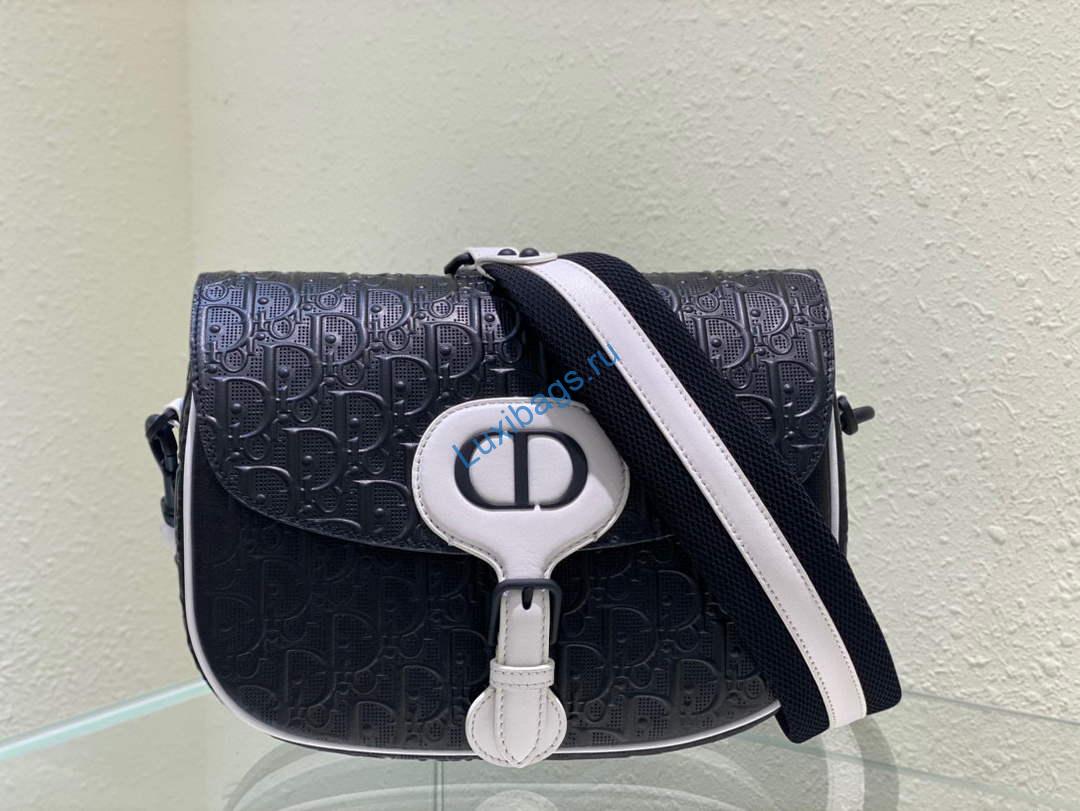 Dior Bobby Bag Medium Perforated M9319 Black calfskin with Dior Oblique motif | dior bobby bag m9319 medium perforated black calfskin with dior oblique motif 02