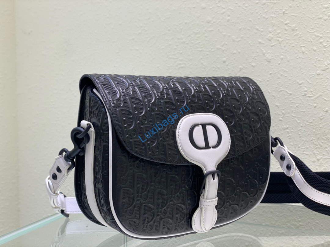 Dior Bobby Bag Medium Perforated M9319 Black calfskin with Dior Oblique motif | dior bobby bag m9319 medium perforated black calfskin with dior oblique motif 03