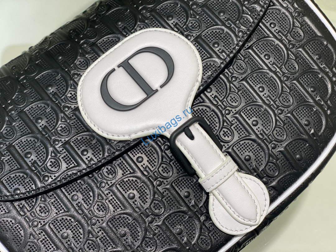 Dior Bobby Bag Medium Perforated M9319 Black calfskin with Dior Oblique motif | dior bobby bag m9319 medium perforated black calfskin with dior oblique motif 07