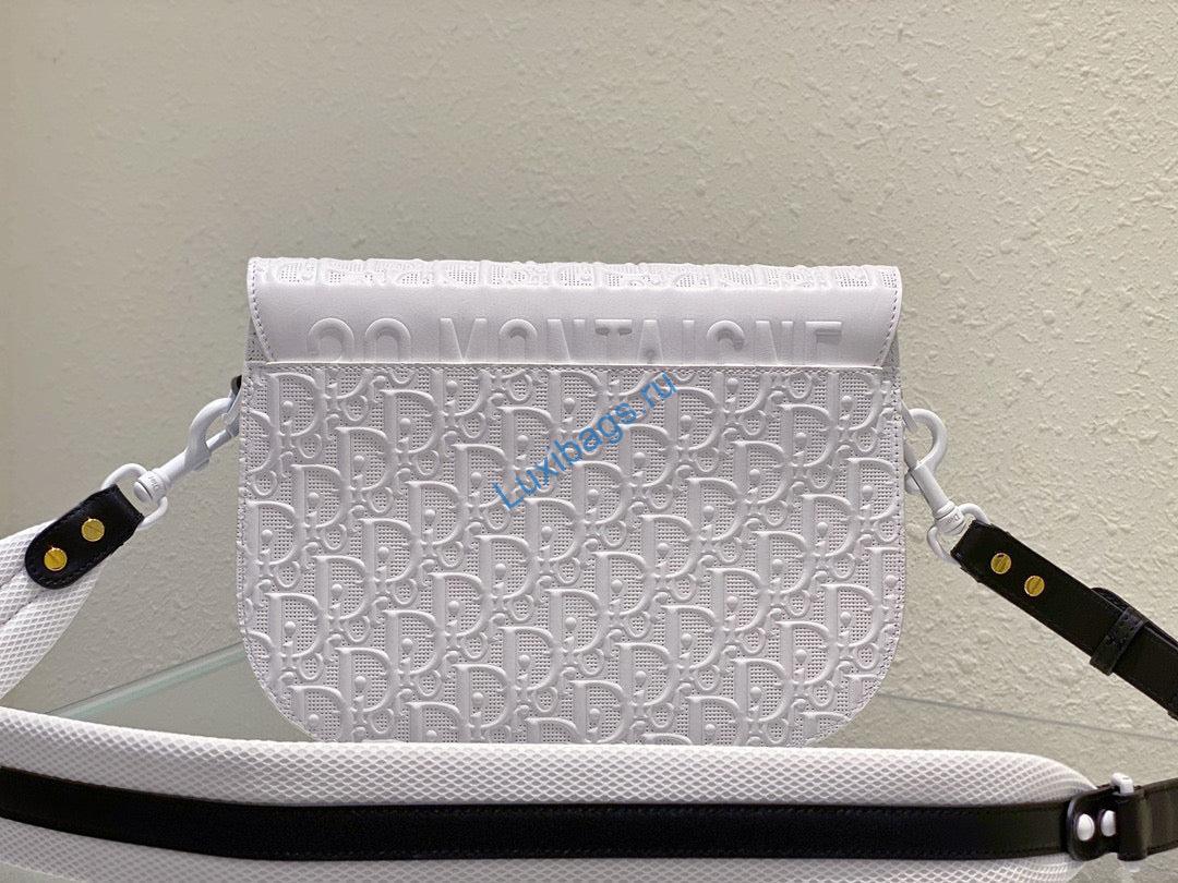 Dior Bobby Bag Medium Perforated M9319 white calfskin with Dior Oblique motif | dior bobby bag m9319 medium perforated white calfskin with dior oblique motif 05