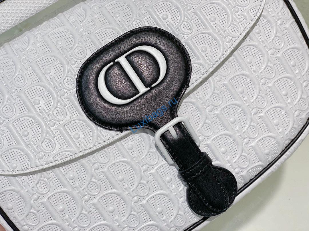 Dior Bobby Bag Medium Perforated M9319 white calfskin with Dior Oblique motif | dior bobby bag m9319 medium perforated white calfskin with dior oblique motif 07