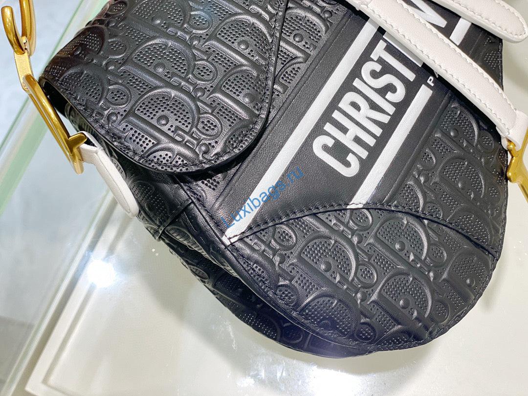 Dior Saddle Bag M0446 Black Oblique Perforated and Embossed Calfskin | dior m0446 saddle bag black oblique perforated and embossed calfskin 05