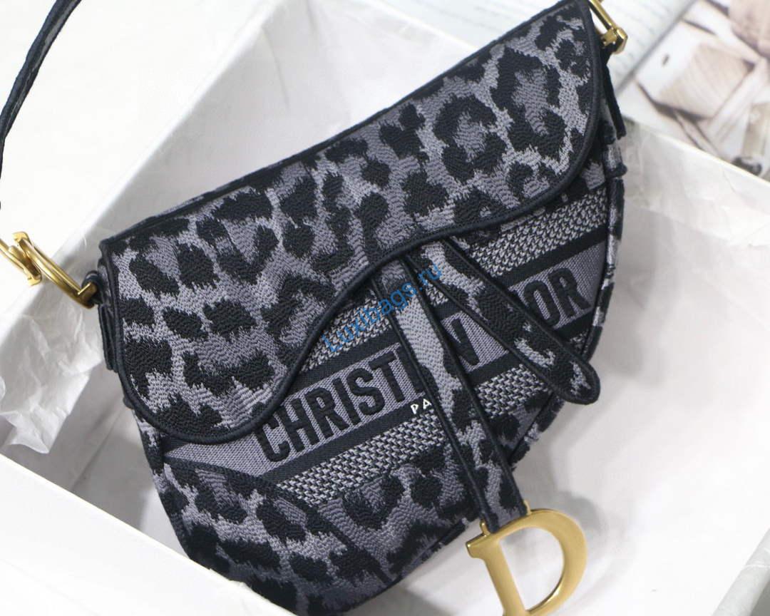 Dior Saddle Bag M0446 Gray Mizza Embroidery | dior m0446 saddle bag gray mizza embroidery 02