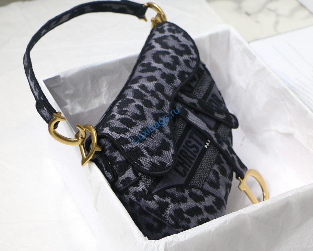 Dior Saddle Bag M0446 Gray Mizza Embroidery | dior m0446 saddle bag gray mizza embroidery 06