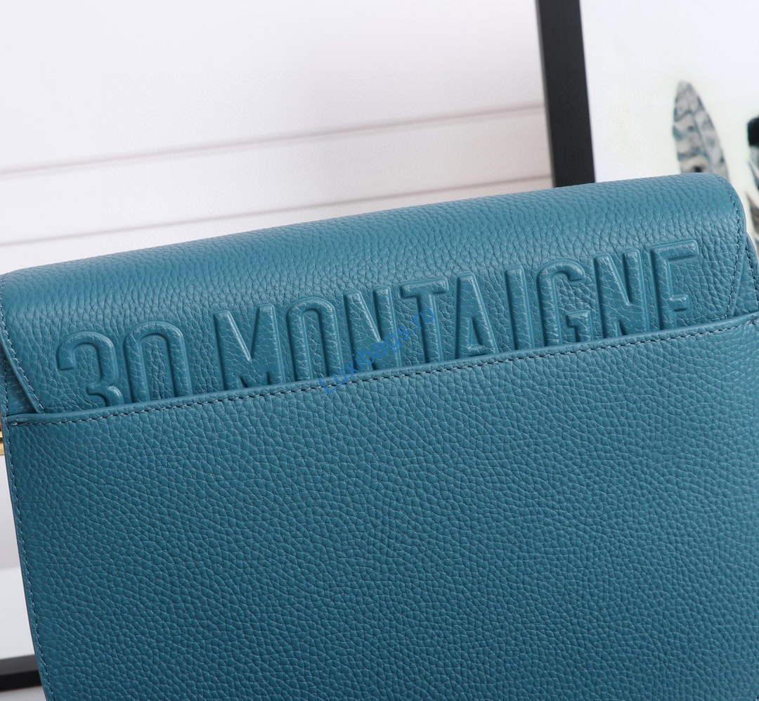 Dior M9320 Large Bobby Bag Blue Grained Calfskin with Blue Dior Oblique Strap | dior m9320 large bobby bag blue grained calfskin with blue dior oblique strap 4