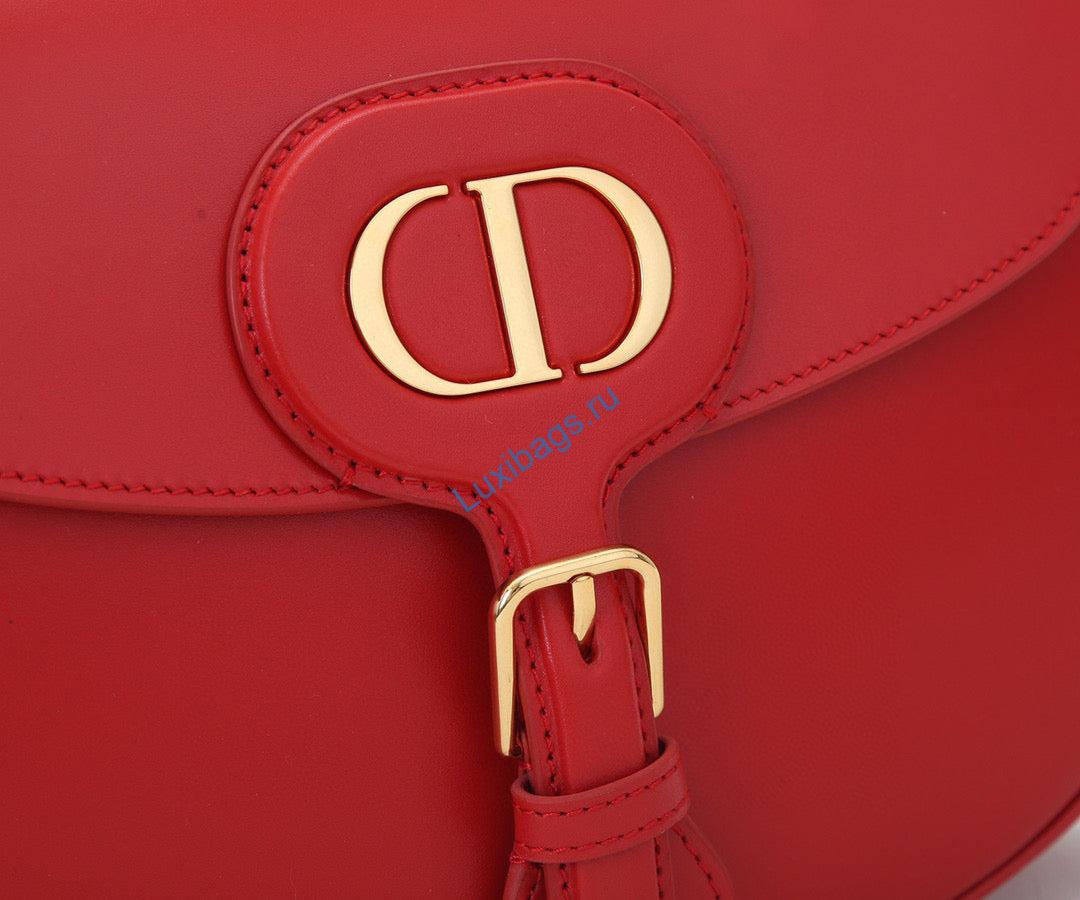 Dior M9320 Large Bobby Bag Red Box Calfskin with Blue Oblique Strap | dior m9320 large bobby bag red box calfskin with blue oblique strap 03