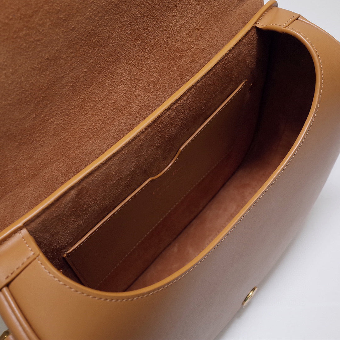 Dior M9320 Large Bobby Bag Tan Box Calfskin with Blue Oblique Strap | dior m9320 large bobby bag tan box calfskin with blue oblique strap 08