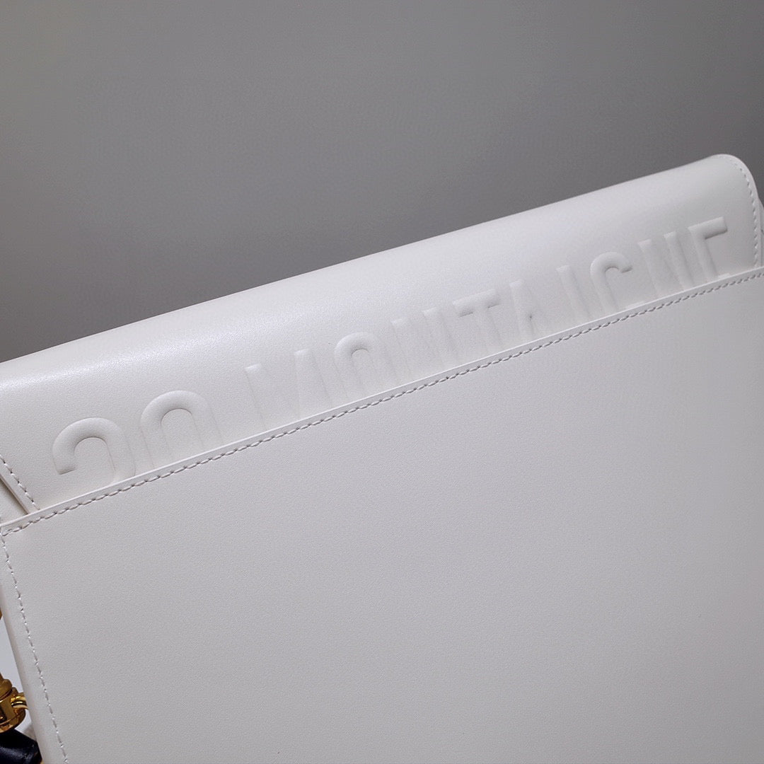 Dior M9320 Large Bobby Bag white Box Calfskin with Blue Oblique Strap | dior m9320 large bobby bag white box calfskin with blue oblique strap 05
