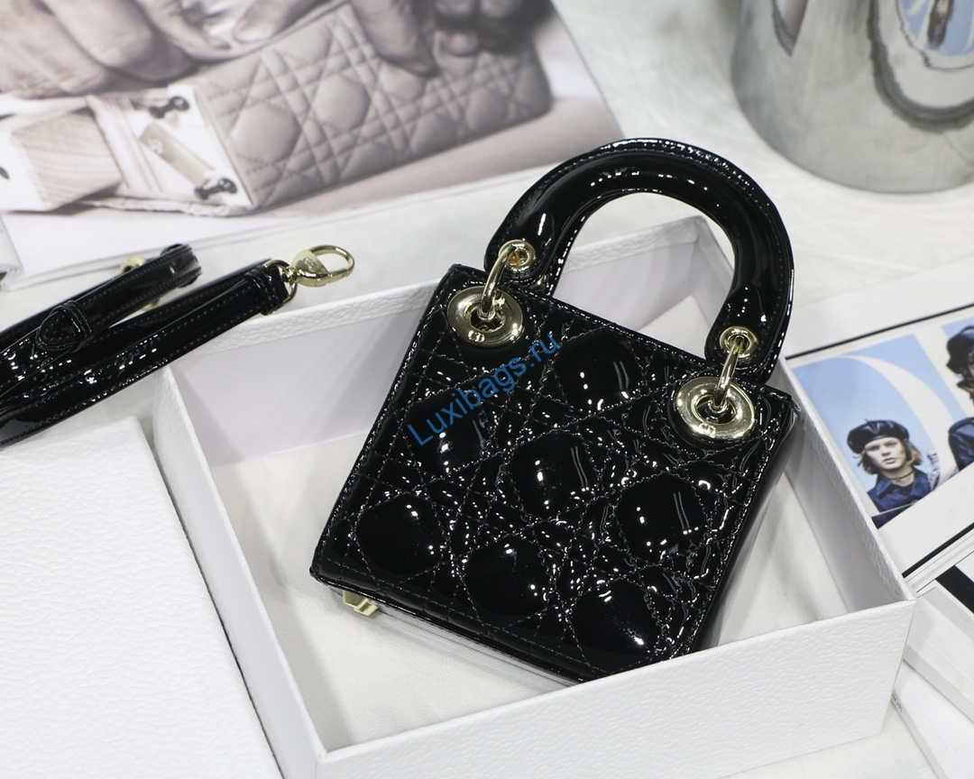 dior micro lady dior bag s0856 black patent cannage lambskin 4 Dior MICRO LADY Dior Bag S0856 Black Patent Cannage Lambskin | dior micro lady dior bag s0856 black patent cannage lambskin 005