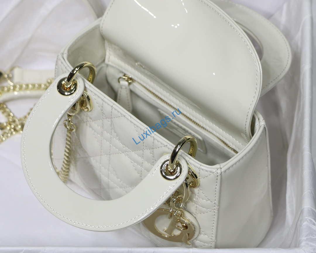dior micro lady dior bag s0856 white patent cannage lambskin 9 Dior MICRO LADY Dior Bag S0856 White Patent Cannage Lambskin | dior s0856 micro lady dior bag white cannage lambskin with pearl 003