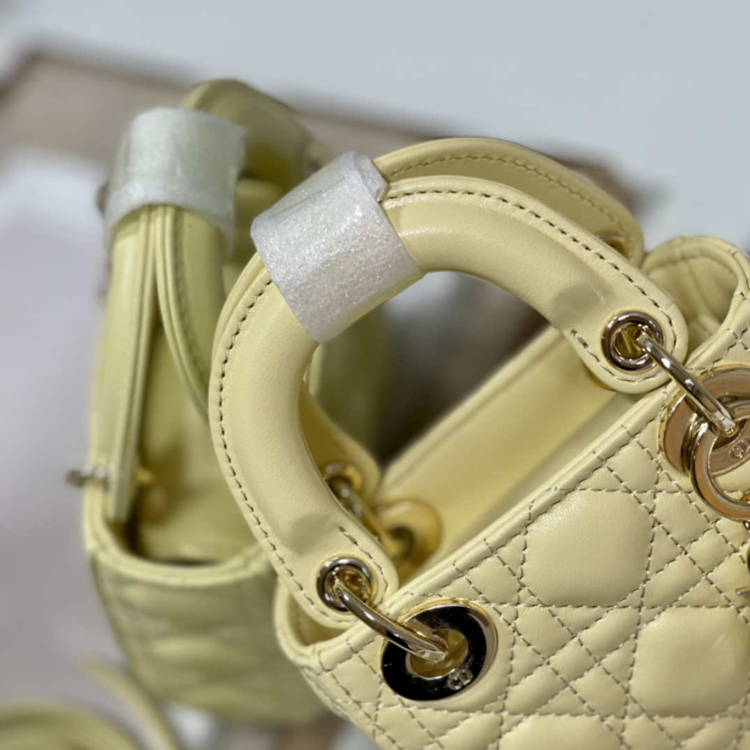 Dior S0856 MICRO LADY Dior Bag Yellow Cannage Lambskin | dior s0856 micro lady dior bag yellow cannage lambskin 003