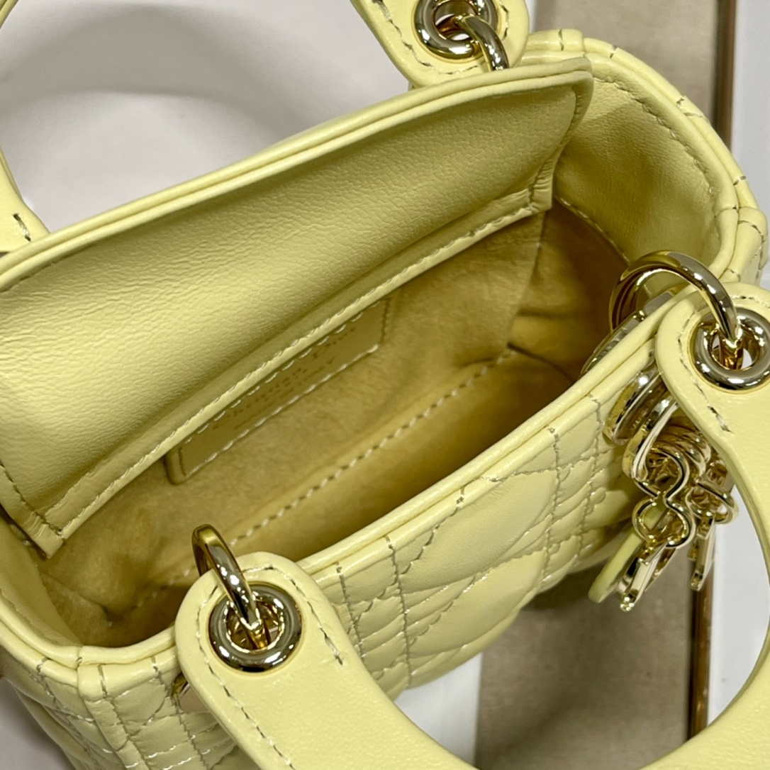 Dior S0856 MICRO LADY Dior Bag Yellow Cannage Lambskin | dior s0856 micro lady dior bag yellow cannage lambskin 008