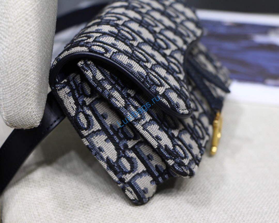 Dior Saddle Belt Bag S5619 Blue Dior Oblique Jacquard | dior s5619 saddle belt bag blue dior oblique jacquard 04